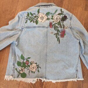 EUC H&M Loves Coachella Embroidered Jean Jacket